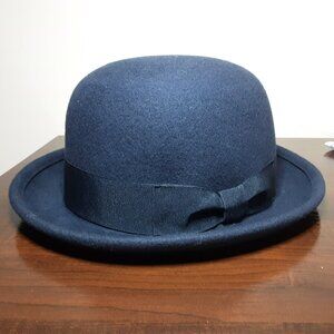 Bowler hat, felt, blue, small